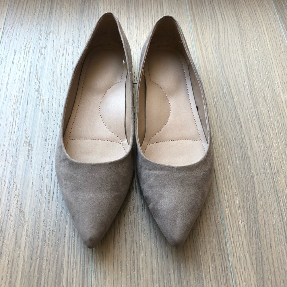 Grey suede ballet flats
